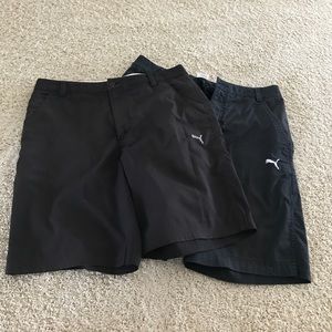 black puma golf shorts